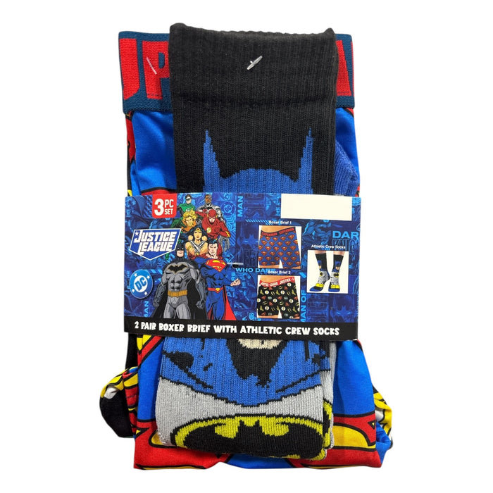 Licensed Character Men's 2 Pack Boxer Brief with Athletic Crew Socks Set