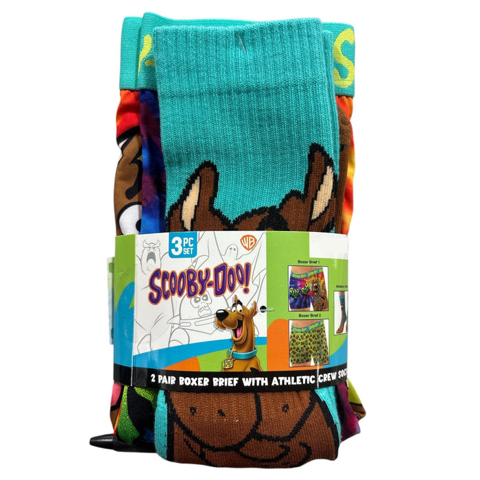 Licensed Character Men's 2 Pack Boxer Brief with Athletic Crew Socks Set