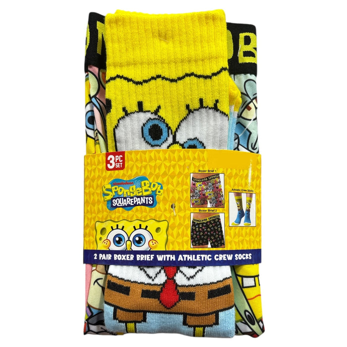 Licensed Character Men's 2 Pack Boxer Brief with Athletic Crew Socks Set