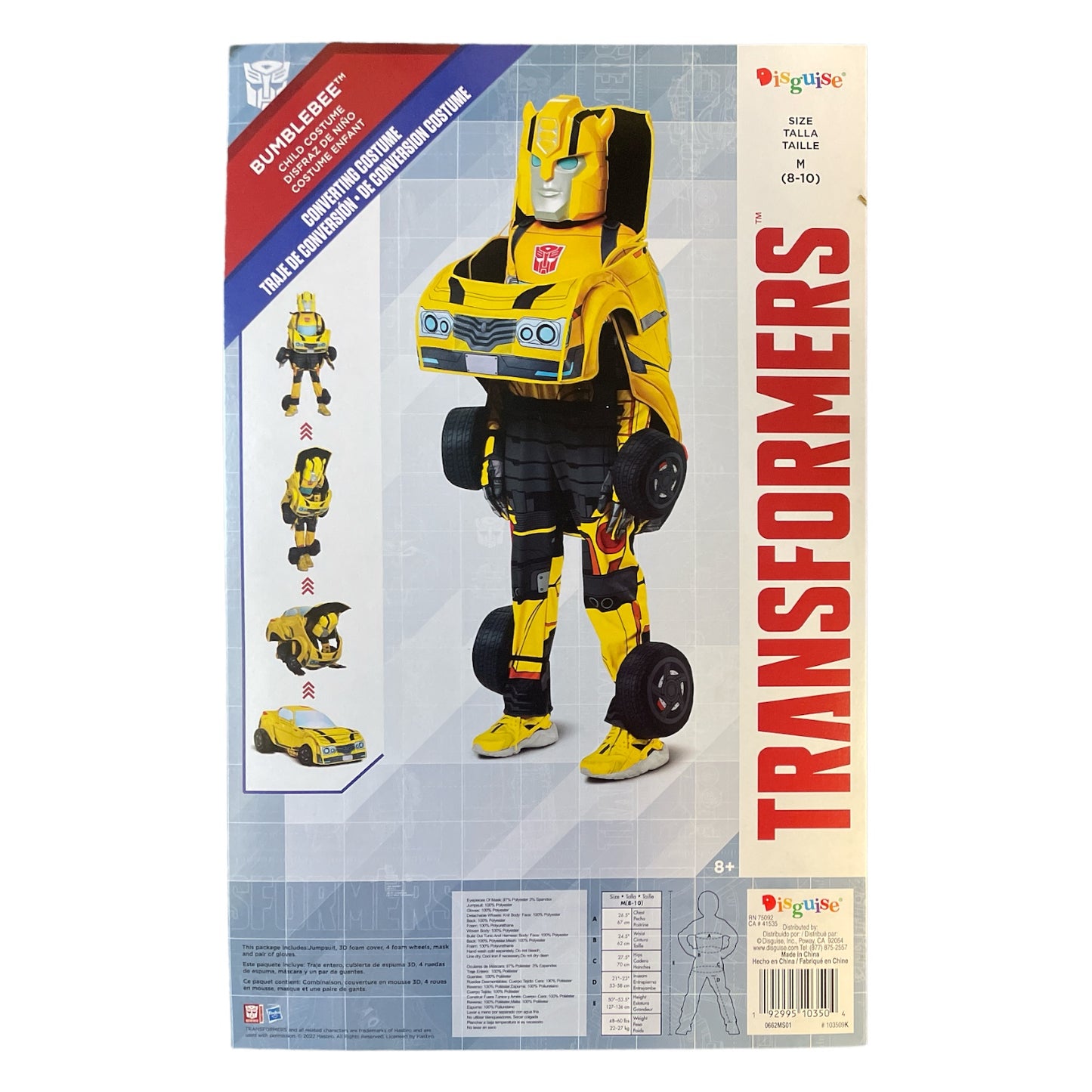 Disguise Transformers Bumblebee Converting Child Costume, M (8-10)