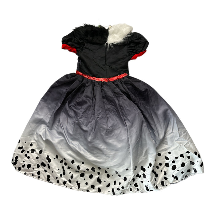 Disguise Disney Cruella De Vil Girl's Faux Fur Collar Dress Costume