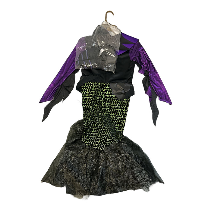 Disney Villains Maleficent Girl's Full Length Dress Costume With Headpiece