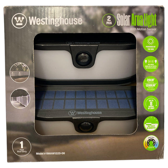 Westinghouse 1200 Lumen Solar Motion Activated Pre-Linked Wall Lights (2 Pack)