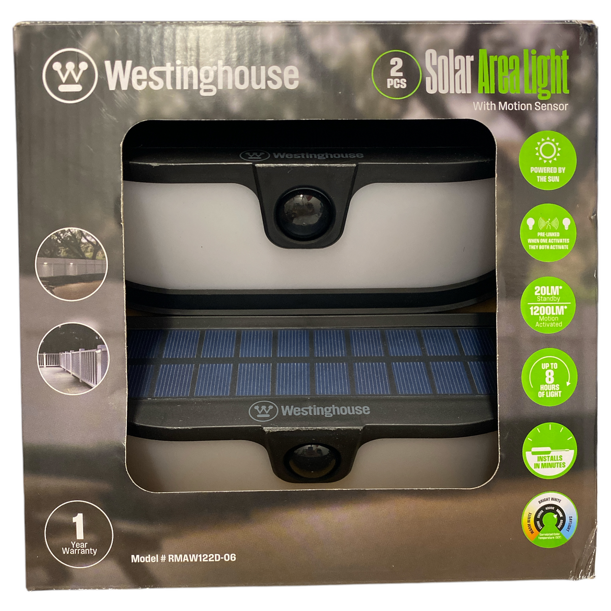 Westinghouse 1200 Lumen Solar Motion Activated Pre-Linked Wall Lights ...