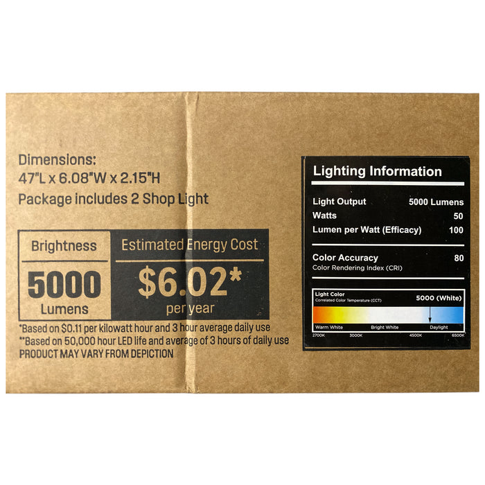5000 Lomen Color Honeywell LED 4' Linkable 5000 Lumen Shop Light, 2pk — Ewirelessgear