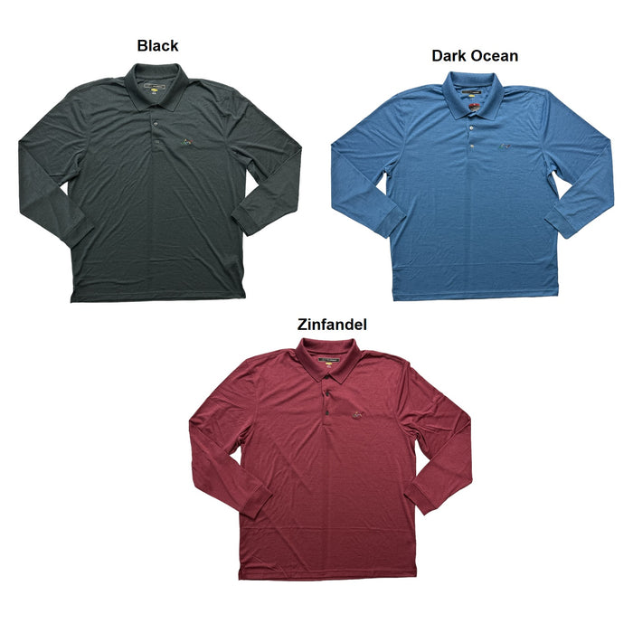 Greg Norman Men's Moisture Wicking Long Sleeve Performance Polo Shirt