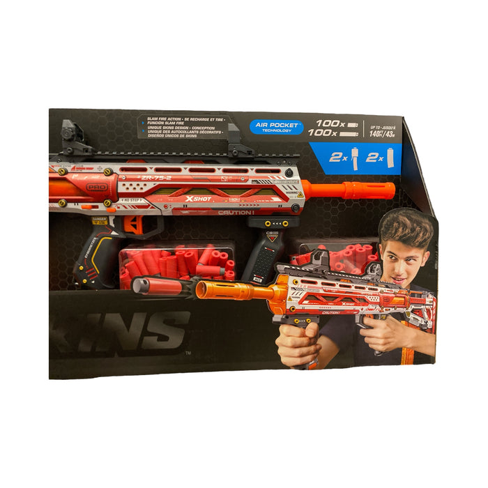 Zuru X-Shot Skins Pro Series Longshot Blaster, 4 Magazines, 200 Foam Darts