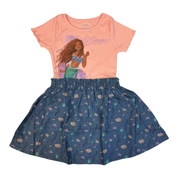 Disney Princess Toddler & Girl's Jersey Top & Eyelet Skirt Graphic Print Dress