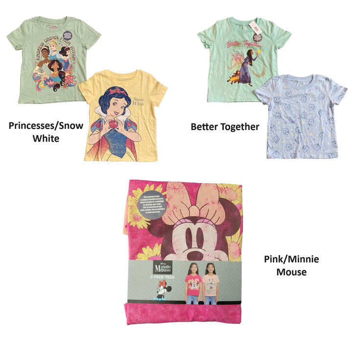 Character Girls 2-Pack Soft & Comfortable Crewneck Short Sleeve Tee