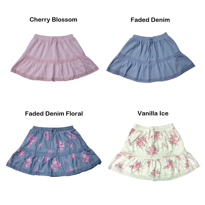 Treasures By Shabby Chic Women's Lace Hem Soft Skirt