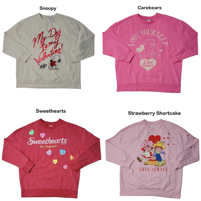 Character Women's Valentine's Day Crew Neck Sweatshirt