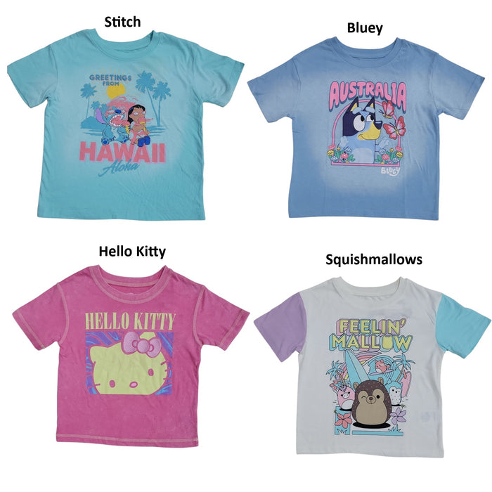 Character Kids Girls Crewneck Vintage Short Sleeve Graphic Tee