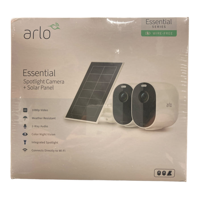 Arlo Essential Spotlight Camera + Solar Panel (2 Cameras + 1 Solar Panel)