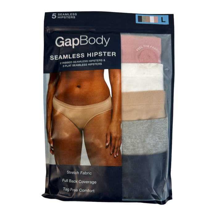 GapBody Women's 5-Pack Seamless Stretch Full Back Coverage Hipster Underwear