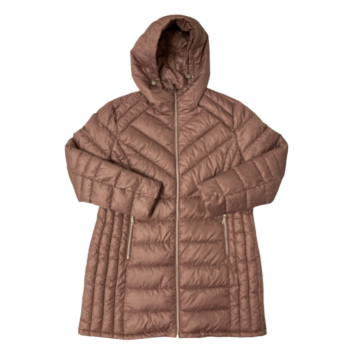 Kenneth Cole Women's Quilted Cinch Waist Hooded Coat