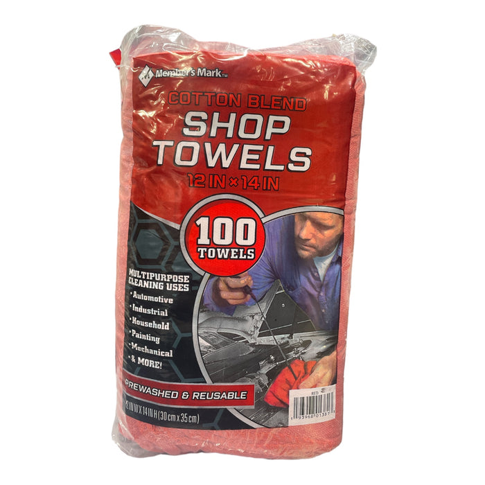 Member's Mark Cotton Blend Shop Towels, 12in x 14in, 100 Pack