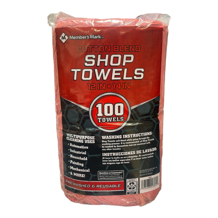 Member's Mark Cotton Blend Shop Towels, 12in x 14in, 100 Pack