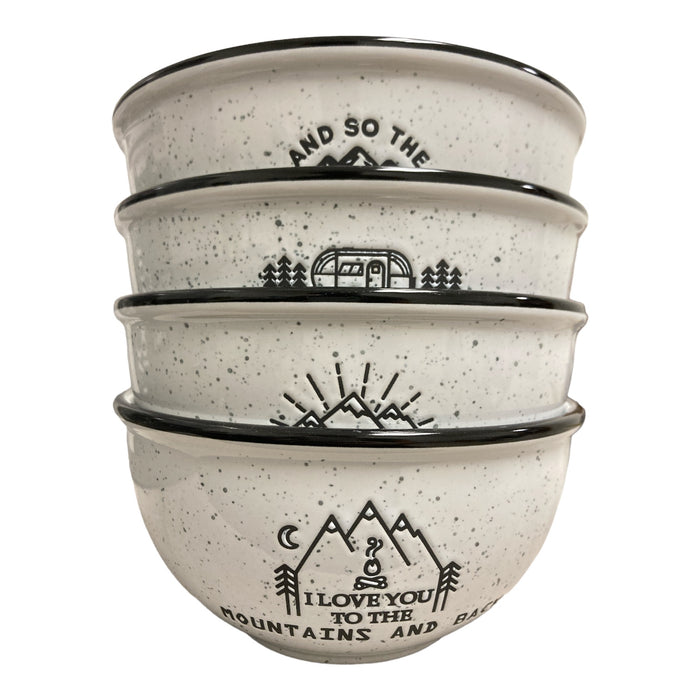 Member's Mark Stoneware 4-Piece Adventure Bowl Set, White