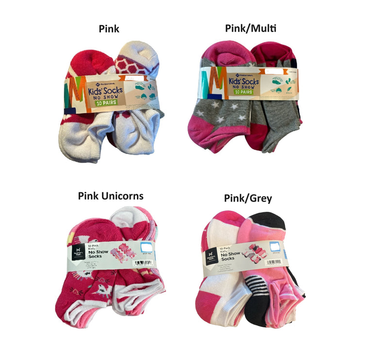 Member's Mark Girl's 10-Pack Ultra Lite Smooth Toe Seam No Show Socks