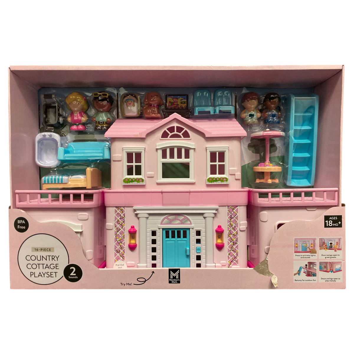Member's Mark Kid's Preschool Playset, 16 Piece, Country Cottage ...