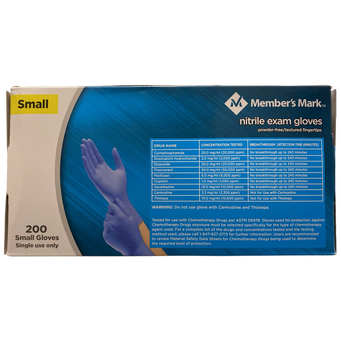 Member's Mark Powder-Free Nitrile Exam Gloves, Small, 200ct
