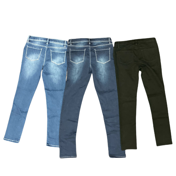 Member's Mark Girl's Favorite Knit Mid Rise Denim Jeans With Fun Accessory