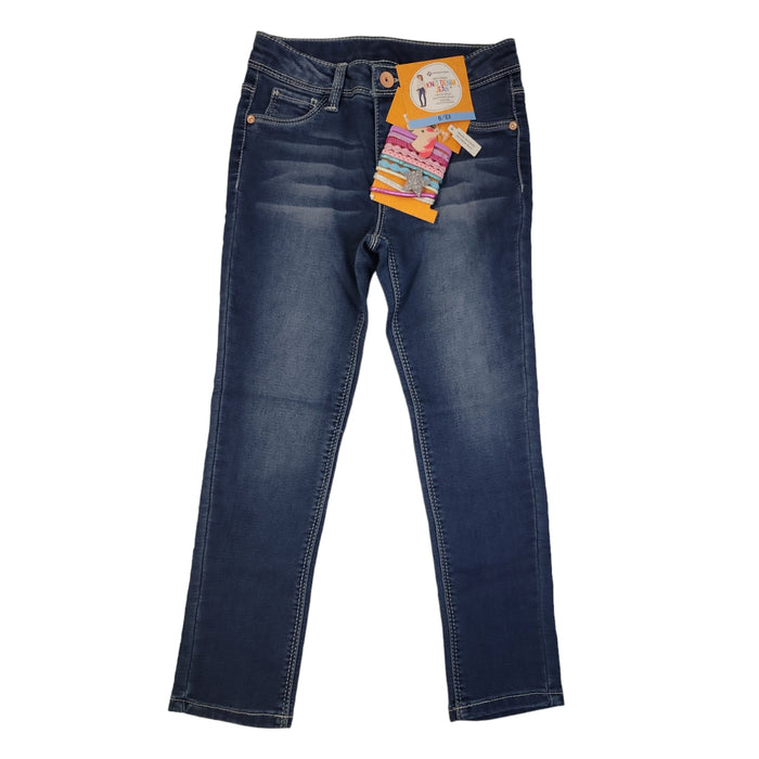 Member's Mark Girl's Favorite Knit Mid Rise Denim Jeans With Fun Accessory