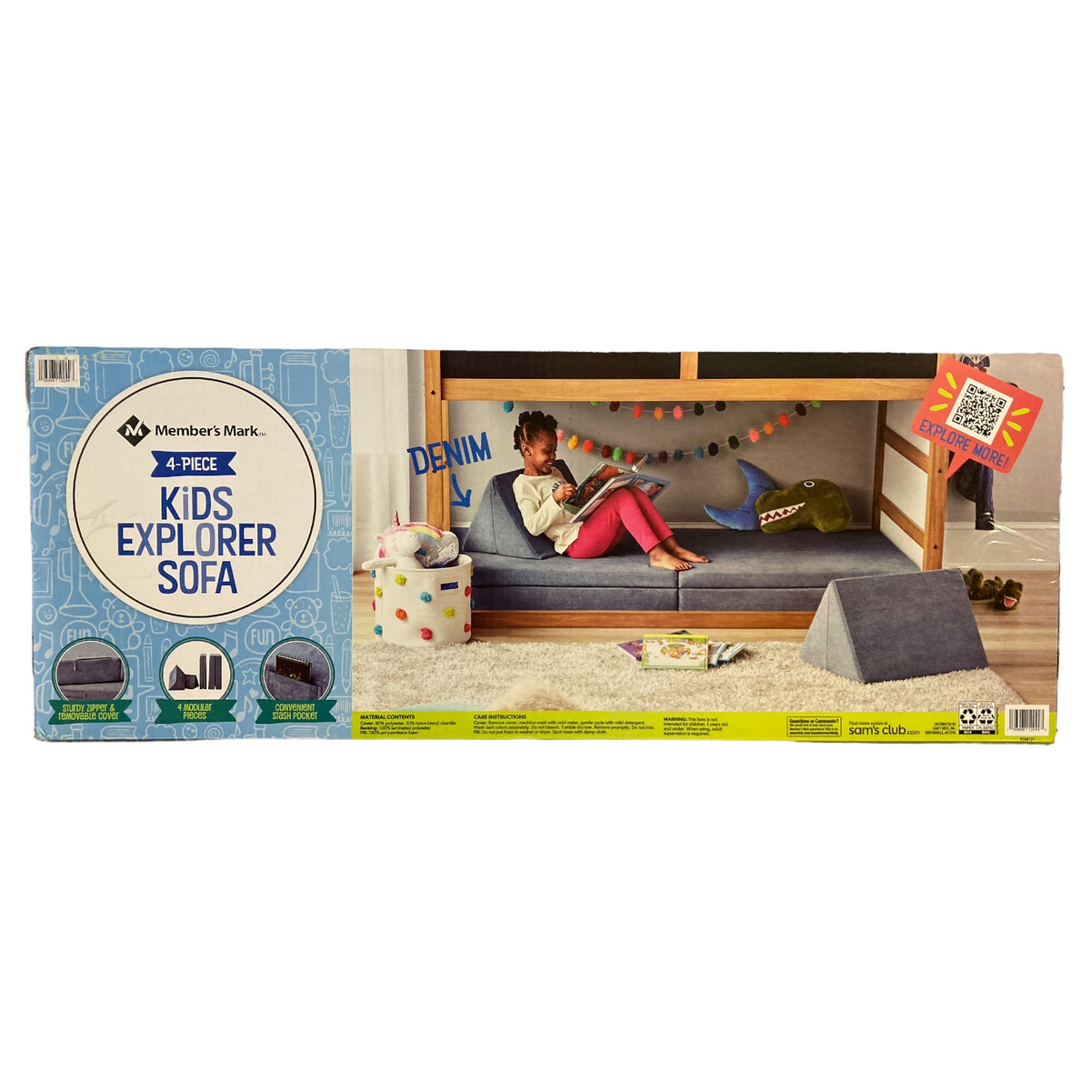 Member's Mark 4 Piece Kids Explorer Sofa, Denim — Ewirelessgear