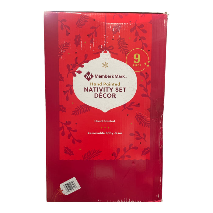 Member's Mark Hand Painted Holiday Nativity Set Décor, 9 Pc Set, Multicultural