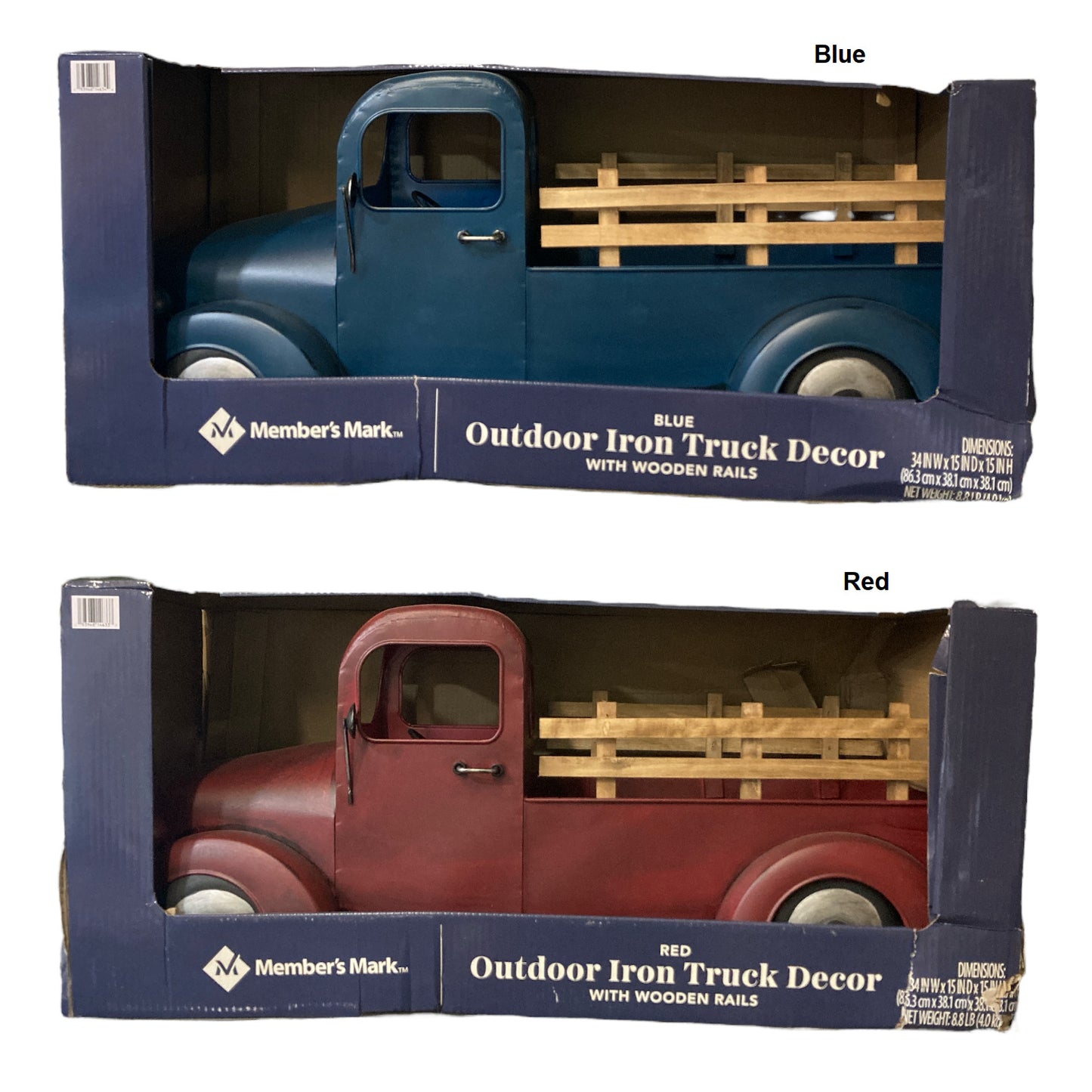 Member's Mark Outdoor Iron Truck Decor With Wooden Rails