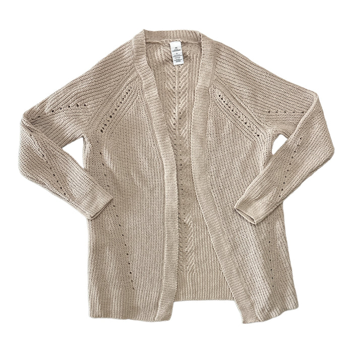 Member's Mark Women's Soft Chenille Open Front Pointelle Cardigan (Taupe, S)