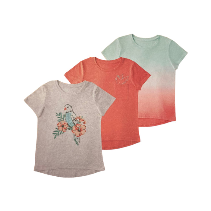 Member's Mark Girls My Favorite Active Tees (Grey/Coral/Blue Ombre, 14/16)