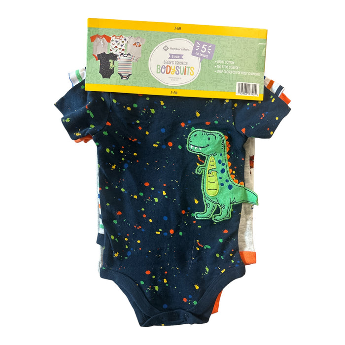 Member's Mark Baby Boy's 5-Pack Baby's Favorite Short Sleeve Bodysuits