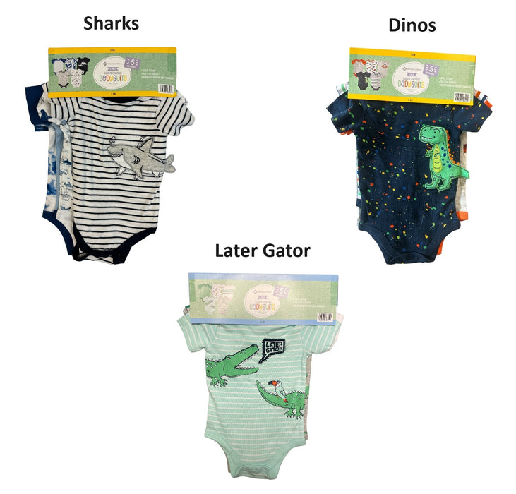Member's Mark Baby Boy's 5-Pack Baby's Favorite Short Sleeve Bodysuits