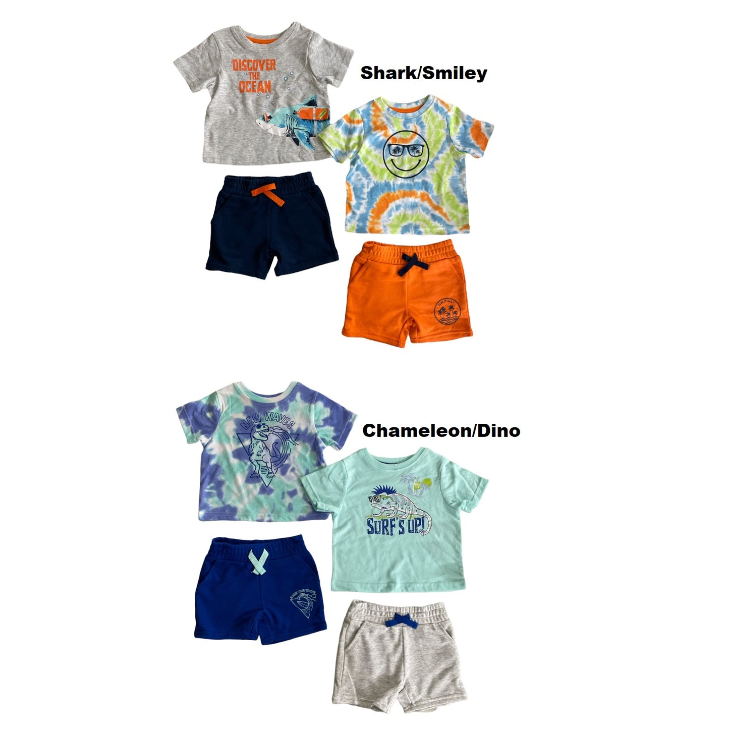 Member's Mark Boy's 4 Piece Short Sleeve Tops & Shorts Playwear Set