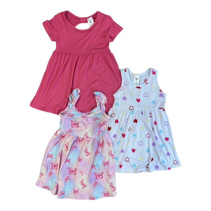 Member's Mark Girl's 3-Pack Warm Weather Sleeveless & Short Sleeve Dress Set