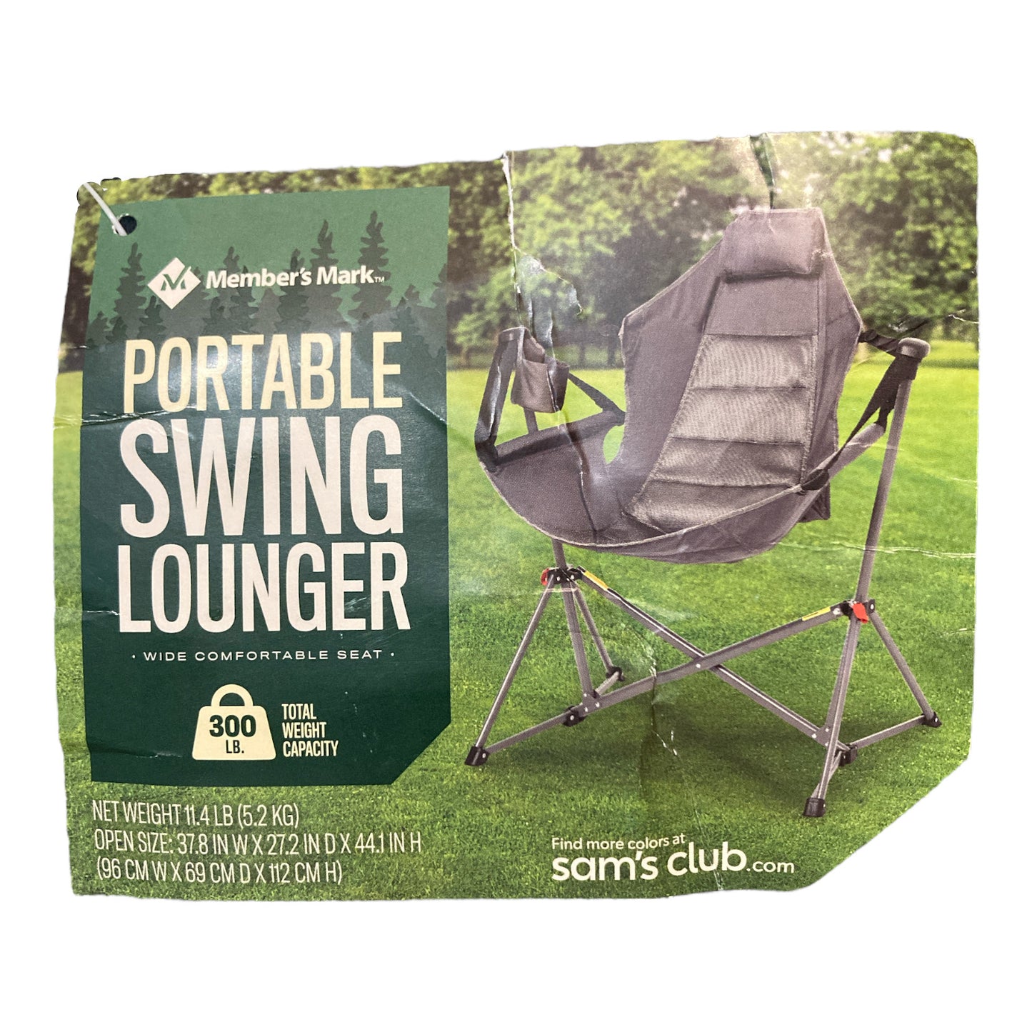 Member's Mark Portable Wide Seat Swing Chair Lounger, Grey – Ewirelessgear