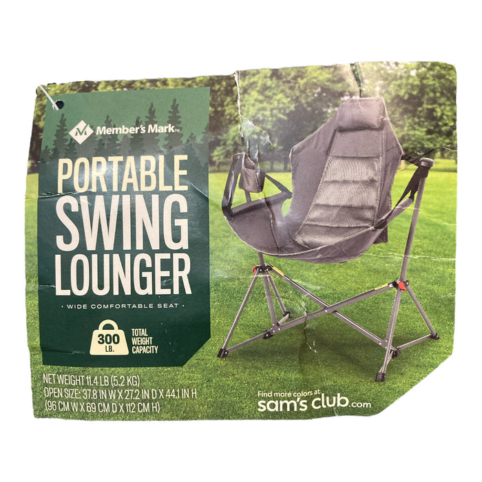 Member's Mark Portable Wide Seat Swing Chair Lounger, Grey