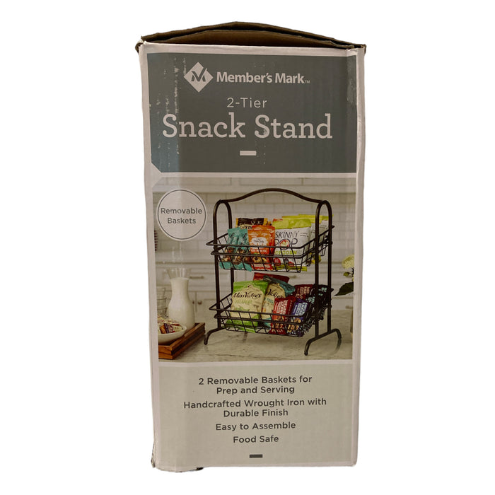 Member's Mark 2-Tier Wrought Iron Snack Stand With Removable Angled Baskets