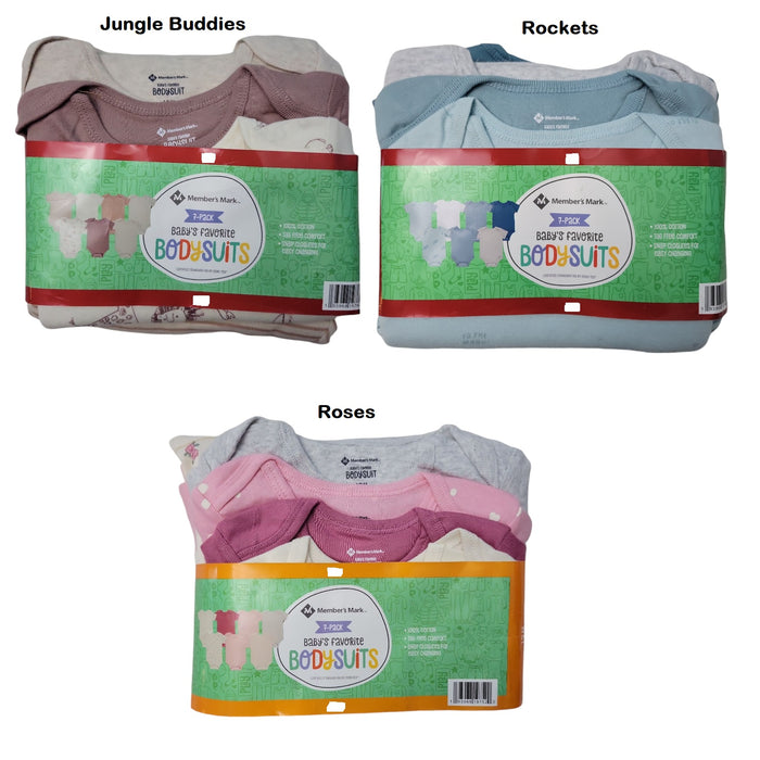 Member's Mark Tag-Free Comfort Baby's Favorite 7-Pack Body-Suits