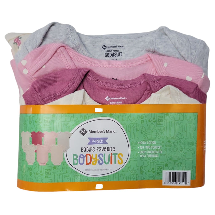 Member's Mark Tag-Free Comfort Baby's Favorite 7-Pack Body-Suits