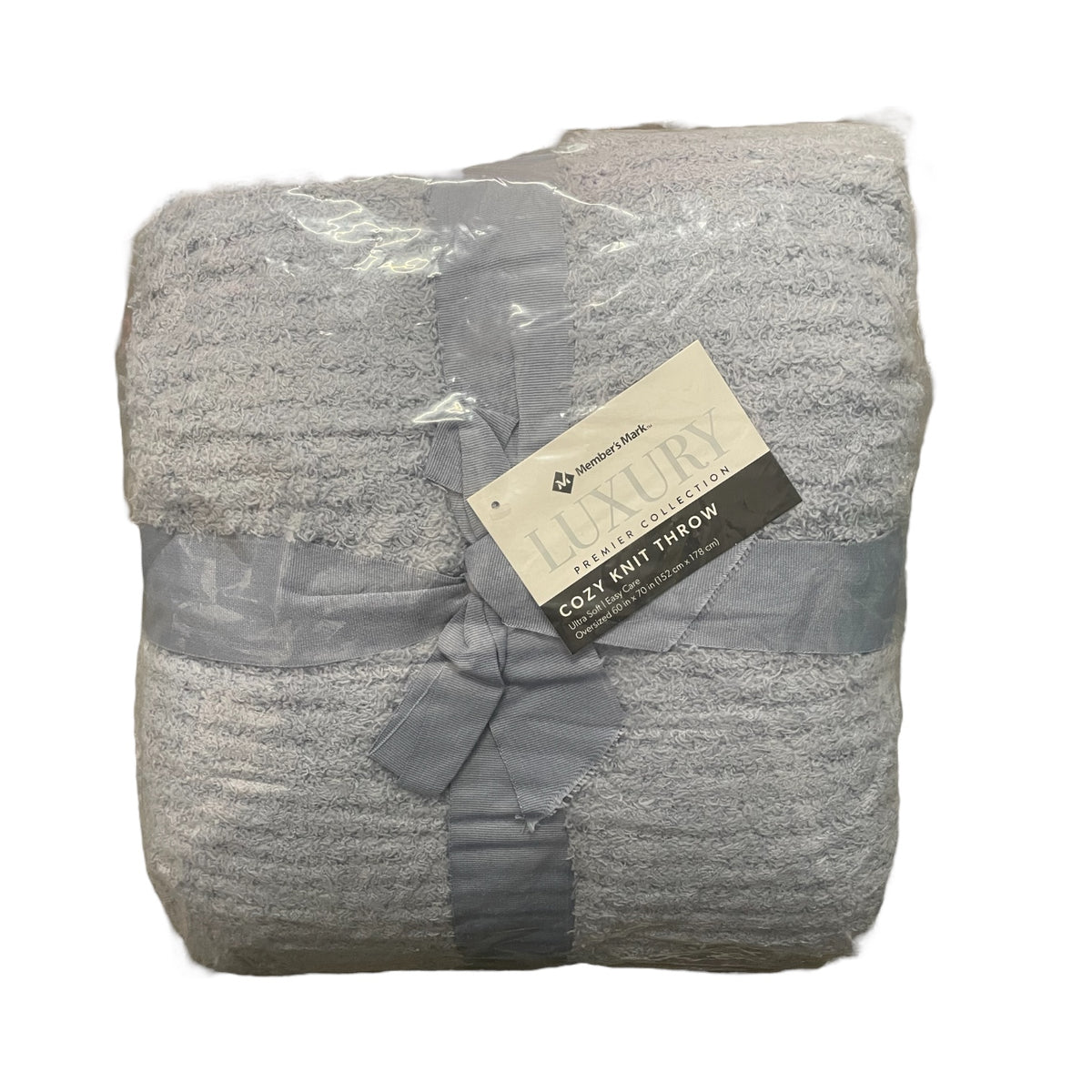 Member's Mark 60" x 70" Luxury Premier Collection Cozy Knit Throw, Blu