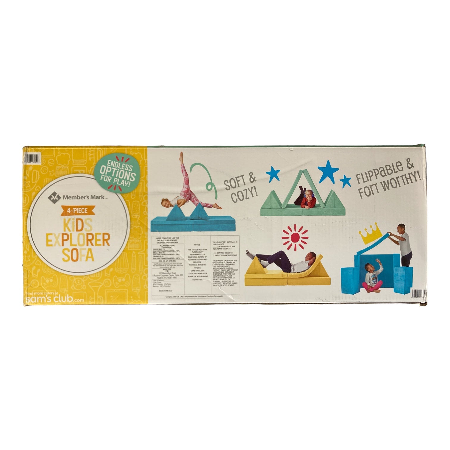 Member's Mark 4 Piece Kids Explorer Sofa, Sunshine Ewirelessgear