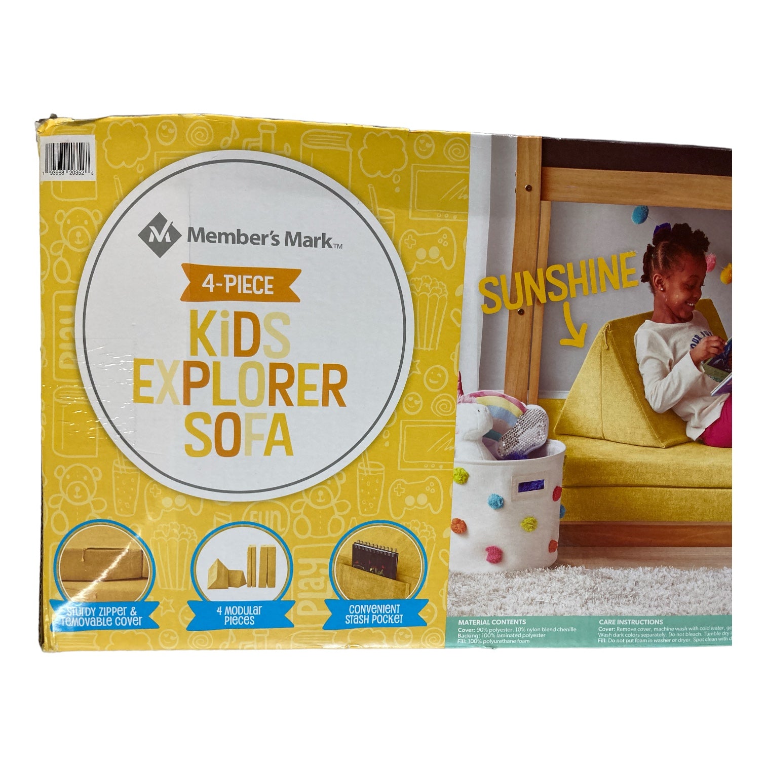 Member's Mark 4 Piece Kids Explorer Sofa, Sunshine Ewirelessgear