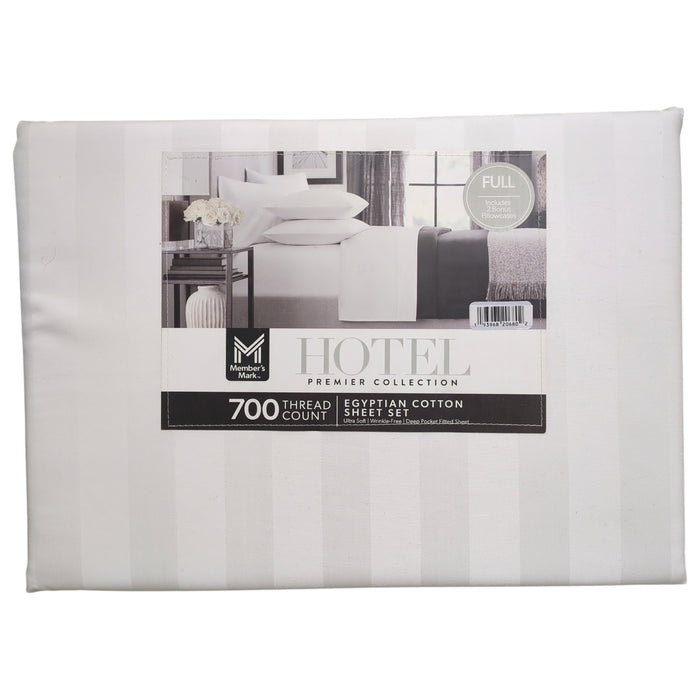 Member's Mark Striped Egyptian Cotton 6pc Sheet Set, 700 Thread Count, Full