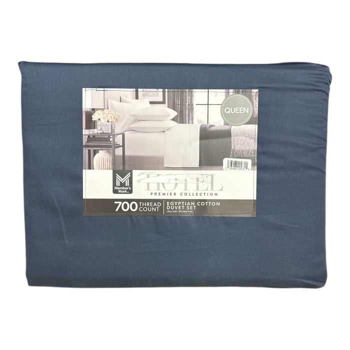 Member's Mark Egyptian Cotton 700 Thread Count Solid  Duvet Cover Set, Queen