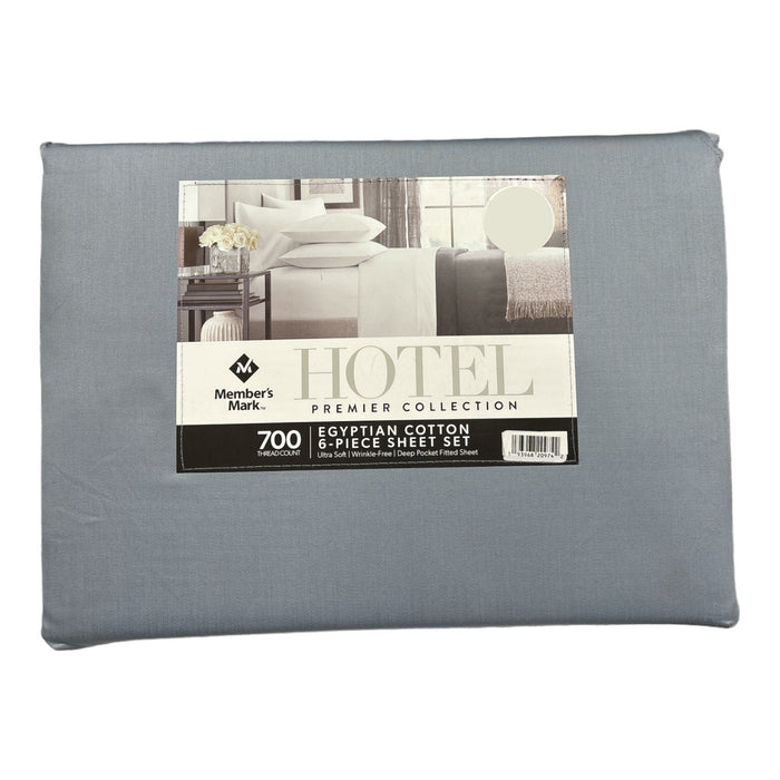 Member's Mark Hotel Egyptian Cotton 6-Piece Solid Sheet Set, 700 Thread Ct