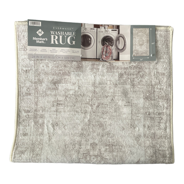 Member's Mark Everwash Pet/Kid Friendly Skid Resistant Washable Rug, 24in x 43in