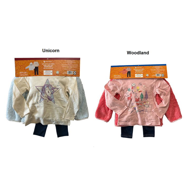 Member's Mark Girl's 3-Piece Favorite Cozy Jacket, Top & Legging Set