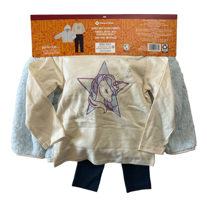 Member's Mark Girl's 3-Piece Favorite Cozy Jacket, Top & Legging Set